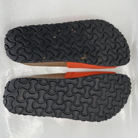 BIRKENSTOCK Papillio Orange Leather Slide Women's Sz 9 Lace Up Sandal - Picture 5 of 6